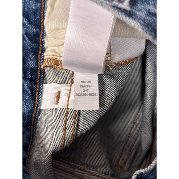 Madewell Super Wide Leg Jeans 24P Petite Womens Blue Wash Denim - Picture 9 of 9